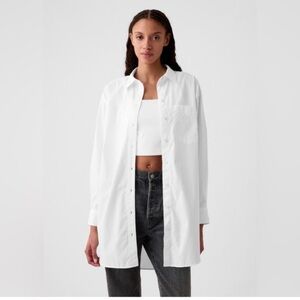 GAP 100% Organic Cotton Oversized White Button Down “Weekend Tunic”
